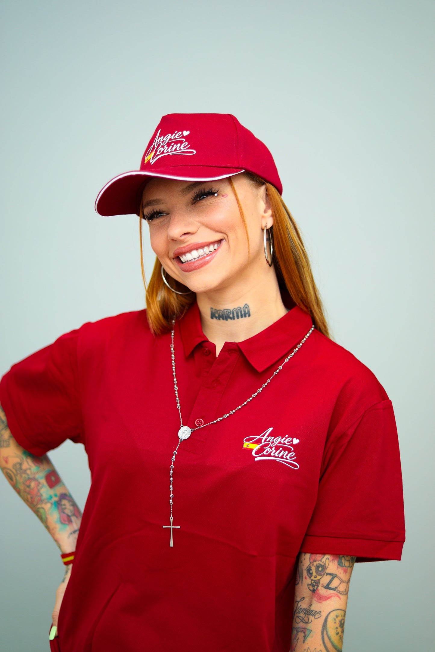 Polo Angie Corine - Rojo burdeos